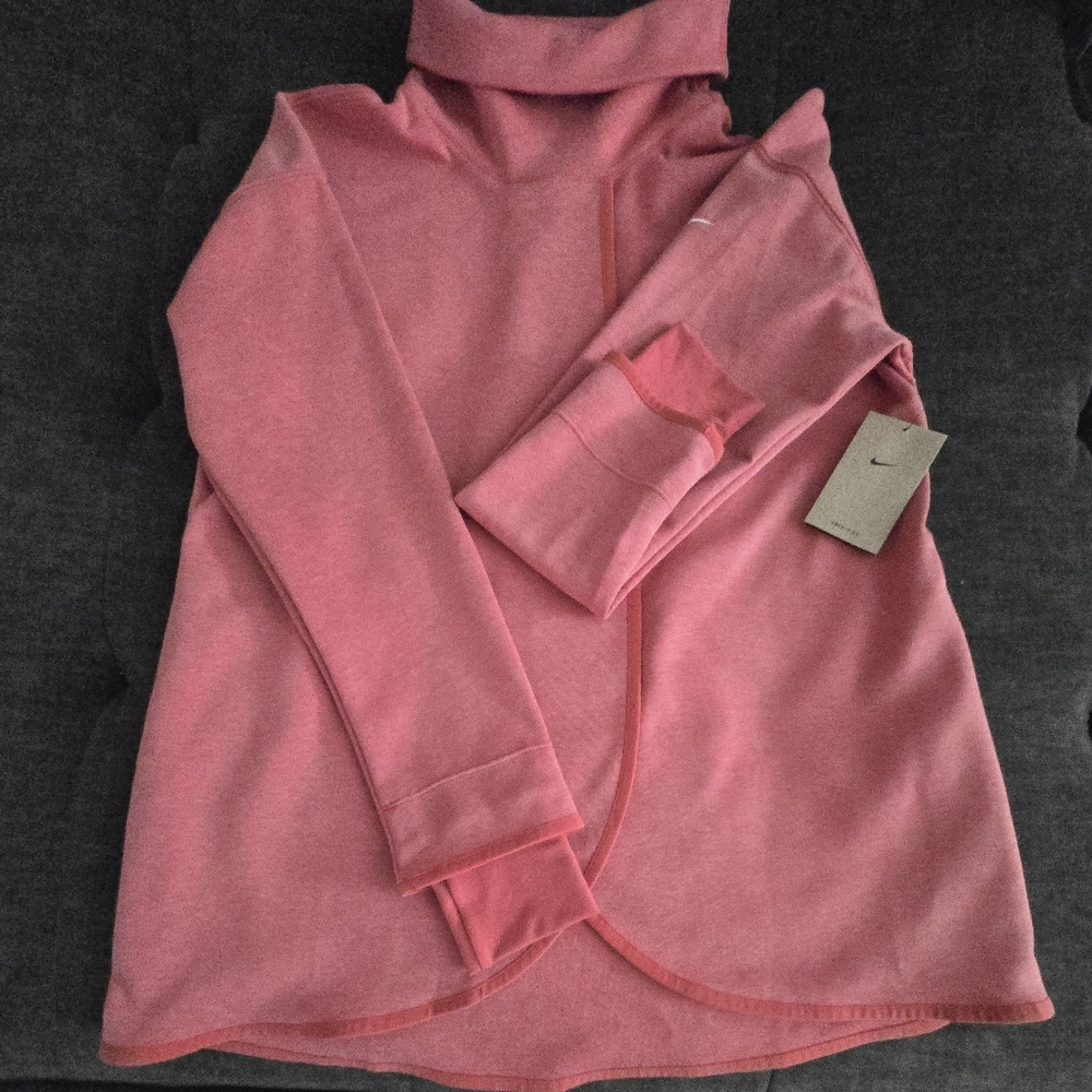 Womens Nike Coral Long Sleeve Top With POCKETS SZ. S